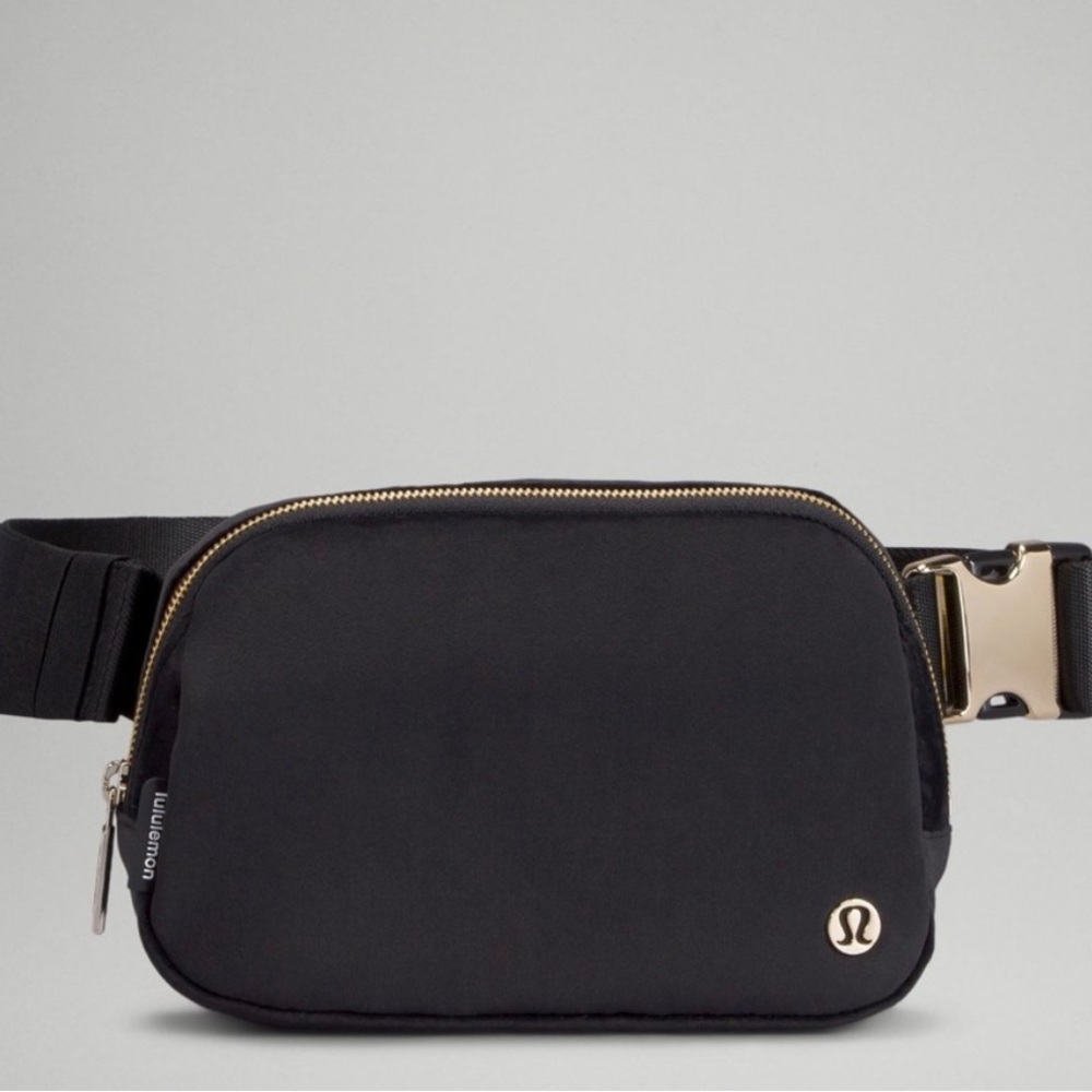 Limited Edition Lululemon Everywhere Belt Bag Black and Gold Velour